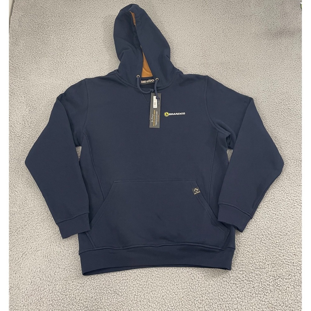NEW Dri Duck‎ Woodland Fleece Hoodie Men M Navy Workwear Brandeis Pullover